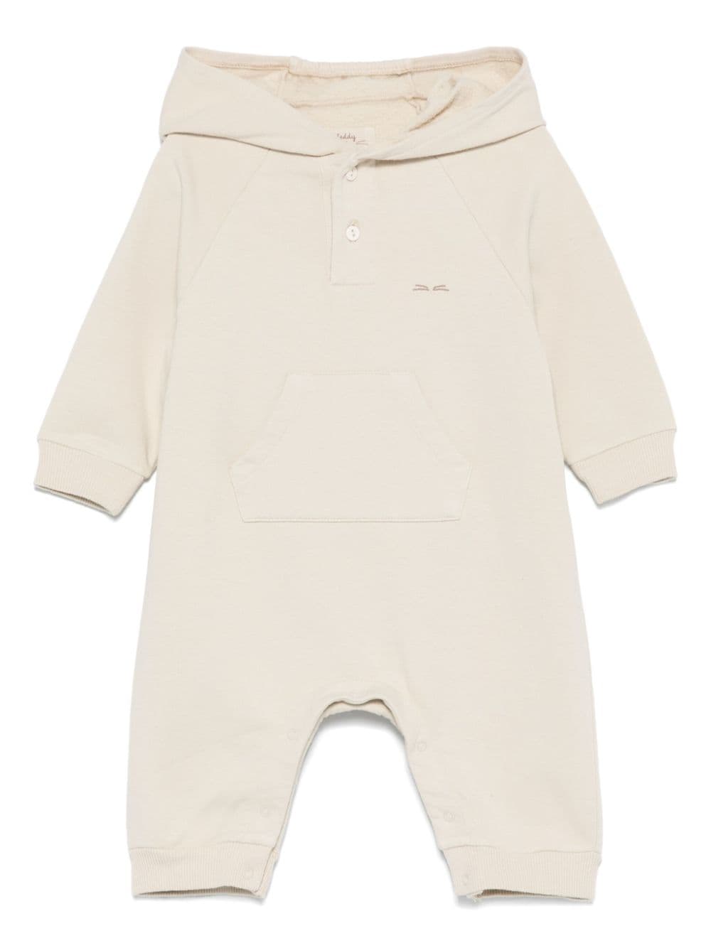 TEDDY & MINOU embroidered-logo romper - Neutrals von TEDDY & MINOU