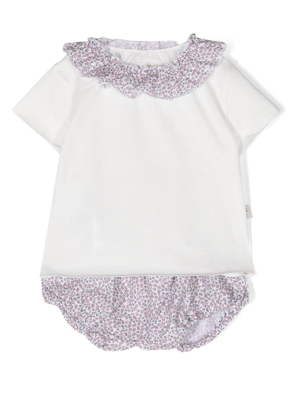 TEDDY & MINOU floral-print cotton T-shirt and bloomers - White von TEDDY & MINOU