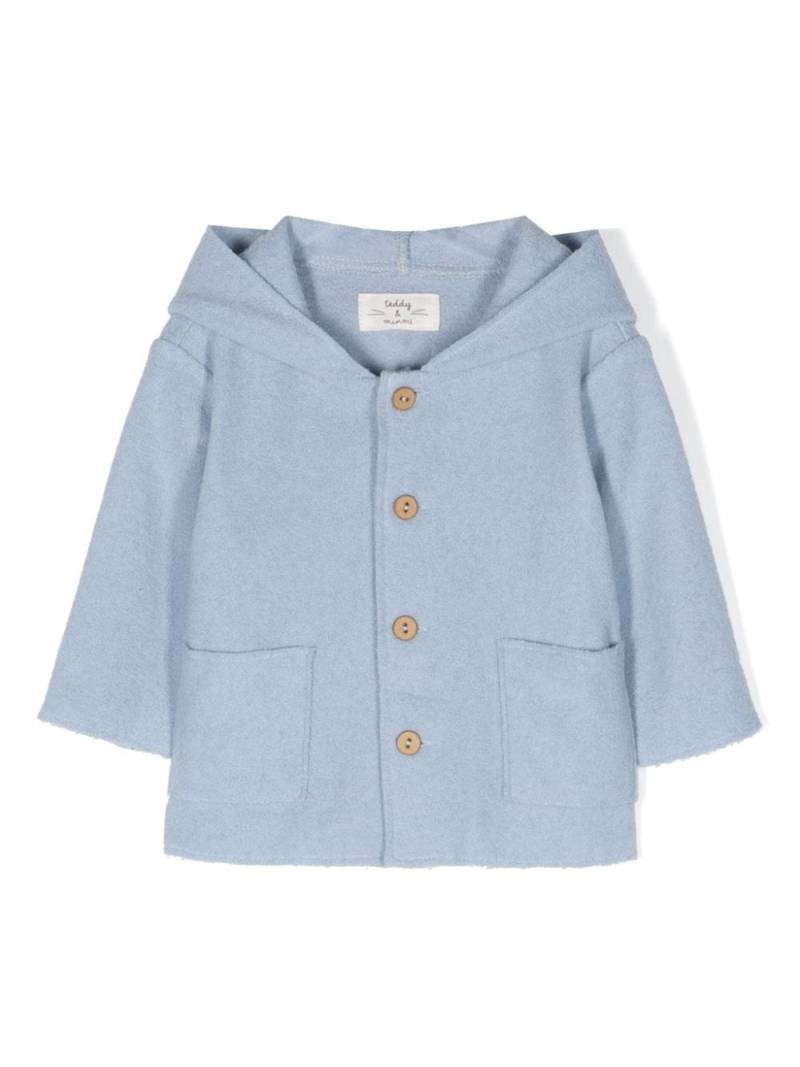 TEDDY & MINOU single-breasted hooded jacket - Blue von TEDDY & MINOU