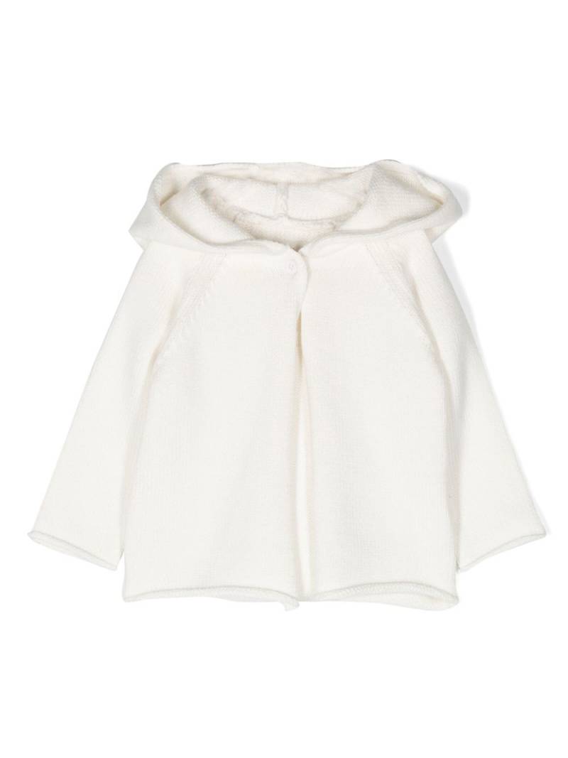 TEDDY & MINOU hooded knitted cotton cardigan - White von TEDDY & MINOU