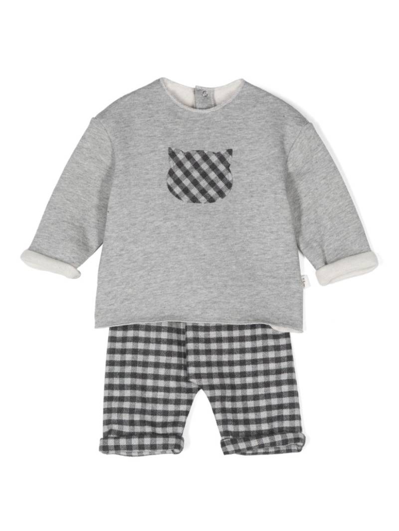 TEDDY & MINOU logo-appliqué trousers set - Grey von TEDDY & MINOU