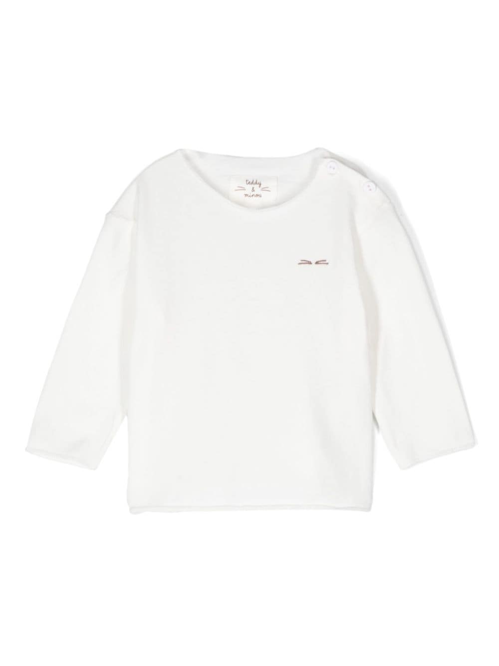 TEDDY & MINOU logo-embroidered T-shirt - White von TEDDY & MINOU