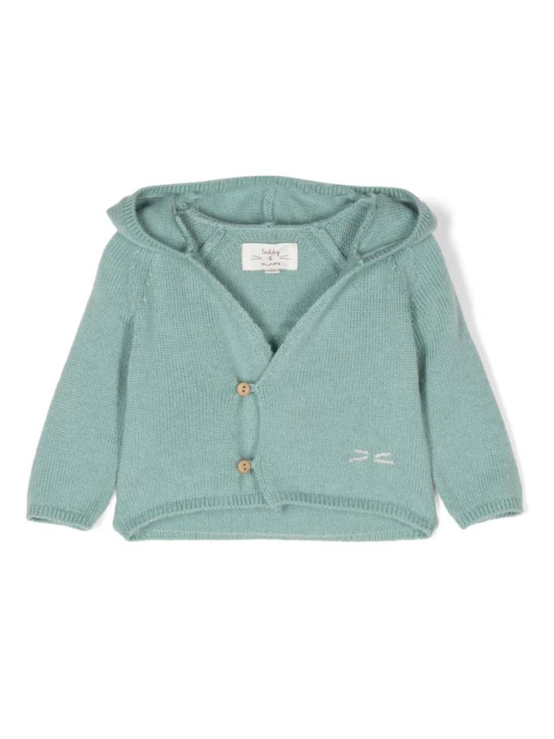 TEDDY & MINOU logo-embroidered cardigan - Green von TEDDY & MINOU