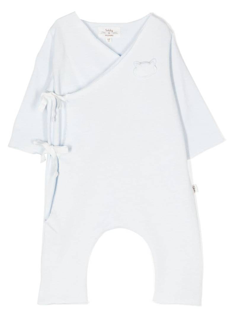 TEDDY & MINOU logo-patch cotton romper - Blue von TEDDY & MINOU