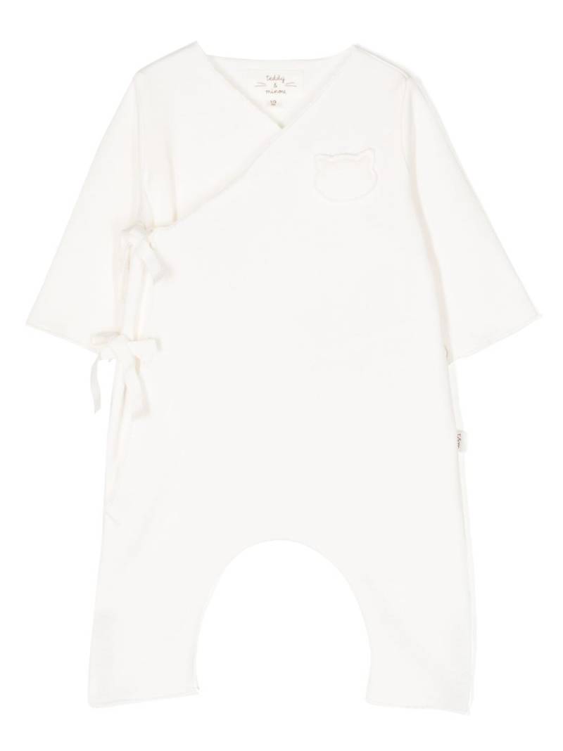 TEDDY & MINOU logo-patch cotton romper - White von TEDDY & MINOU