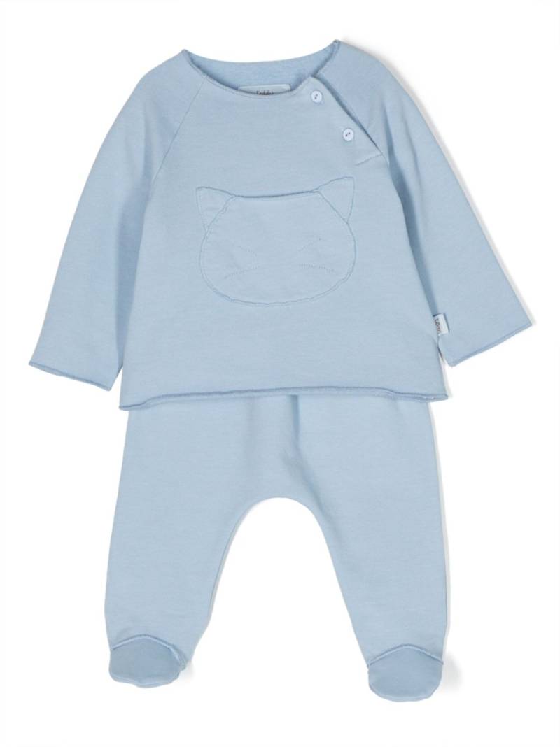 TEDDY & MINOU long-sleeved cotton trousers set - Blue von TEDDY & MINOU