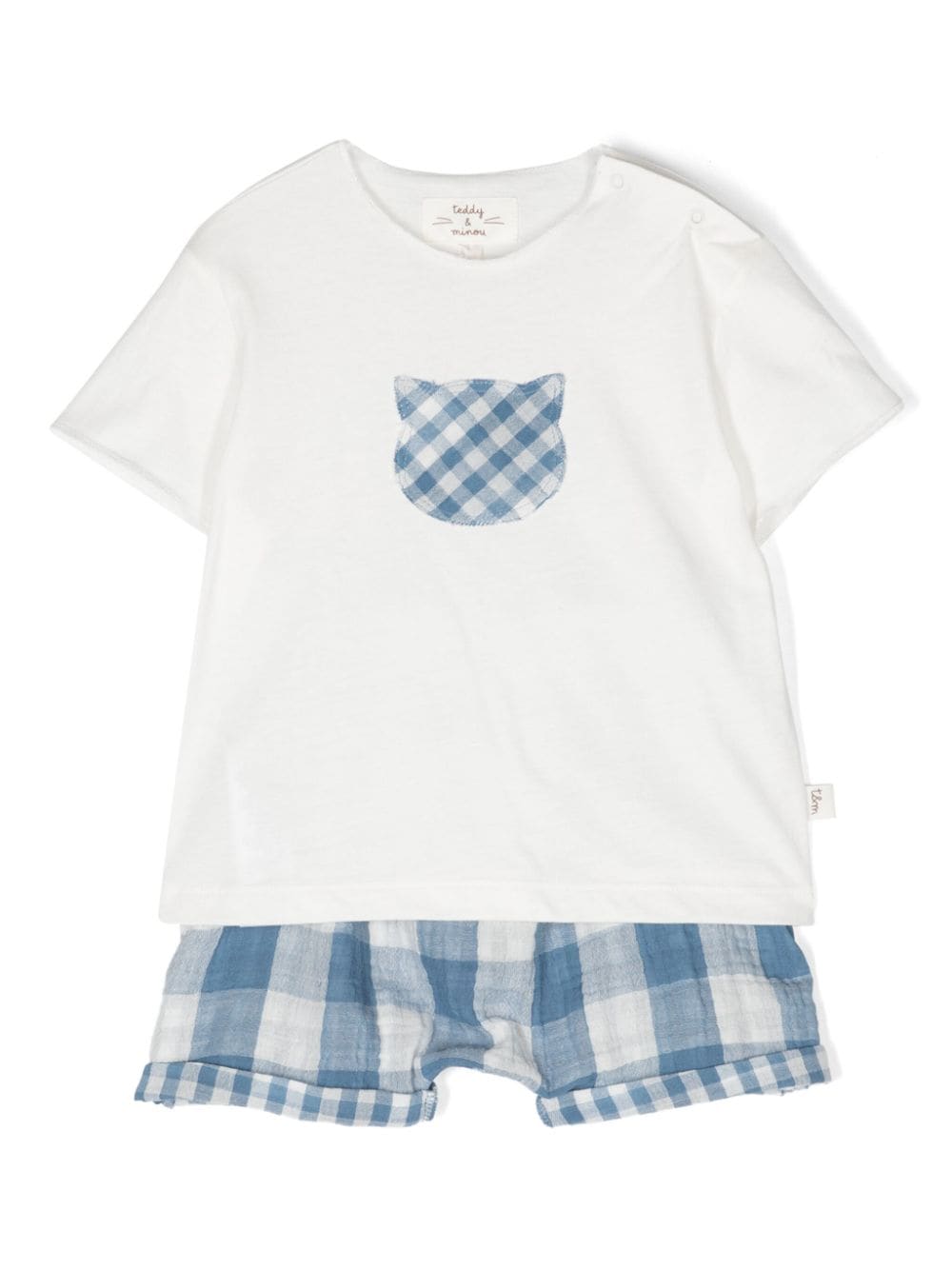 TEDDY & MINOU patch-detail shorts set - White von TEDDY & MINOU