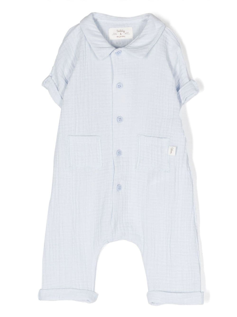 TEDDY & MINOU plain cotton romper - Blue von TEDDY & MINOU