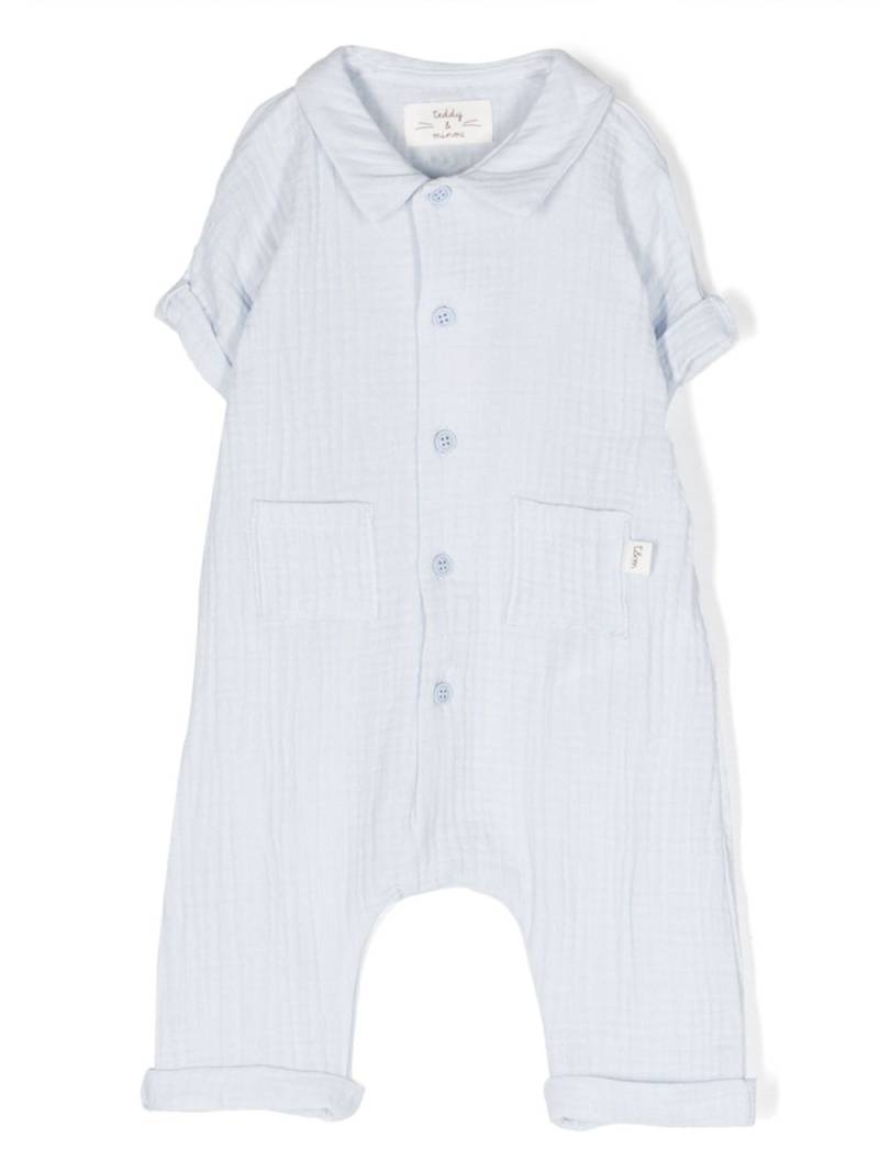 TEDDY & MINOU plain cotton romper - Blue von TEDDY & MINOU