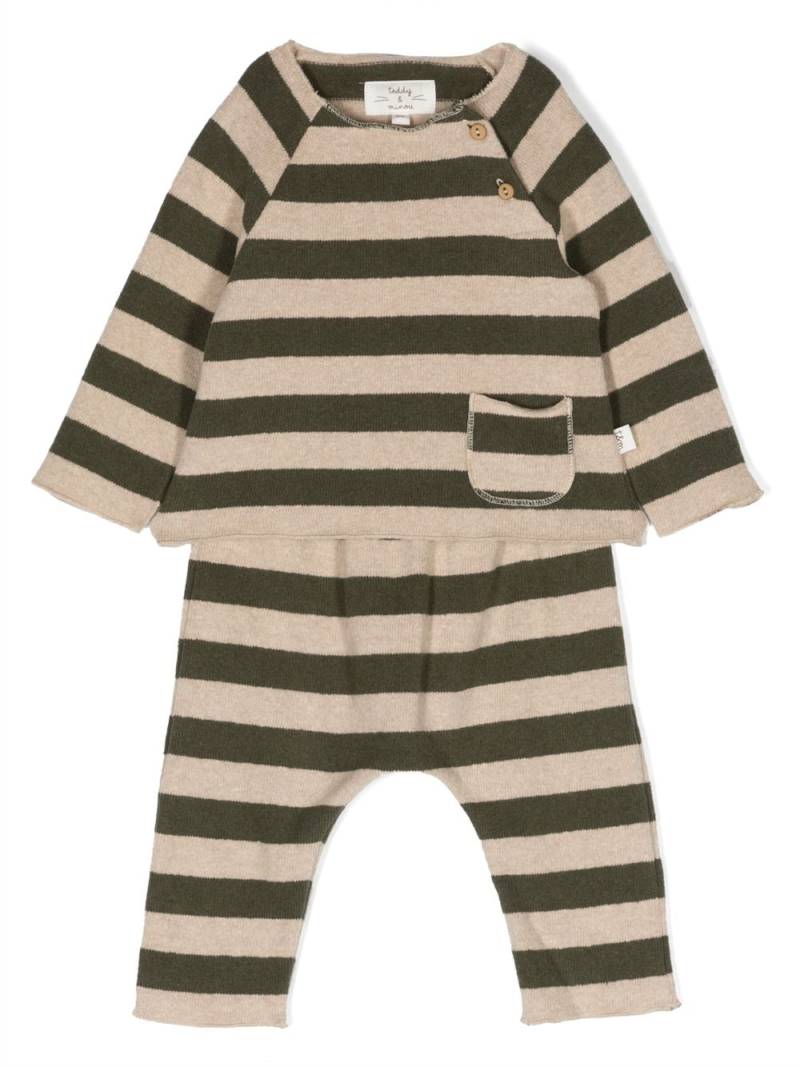 TEDDY & MINOU striped cotton-blend tracksuit - Neutrals von TEDDY & MINOU