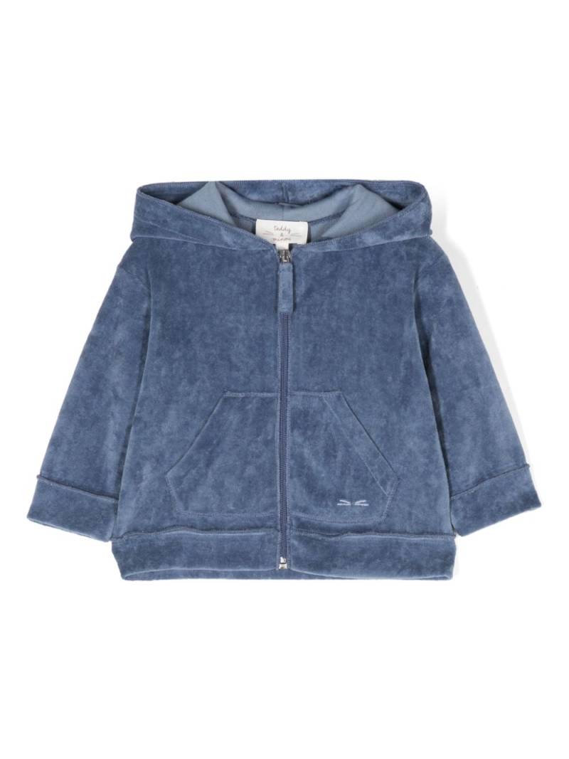 TEDDY & MINOU velour hoodie - Blue von TEDDY & MINOU