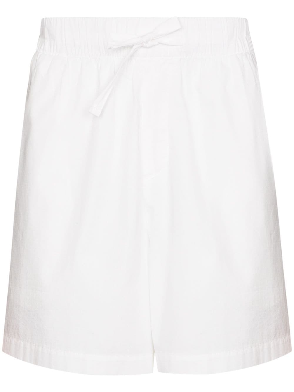 TEKLA high-waisted drawstring poplin shorts - White von TEKLA