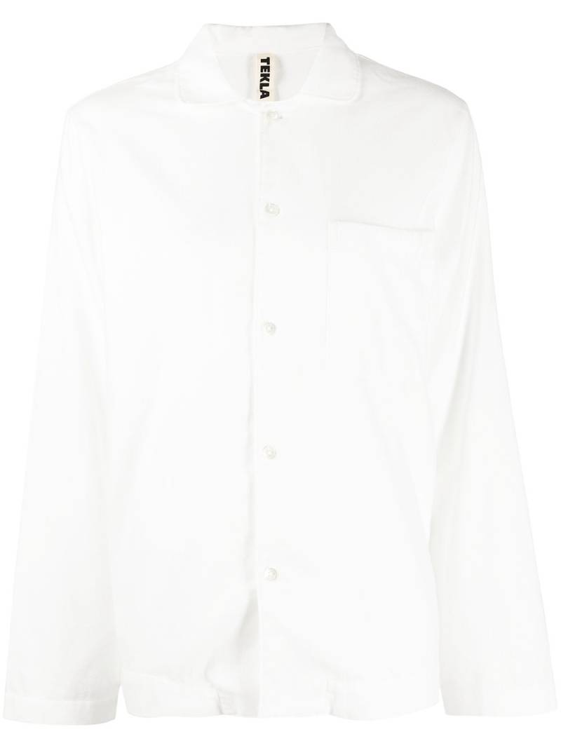 TEKLA organic cotton pajama top - White von TEKLA