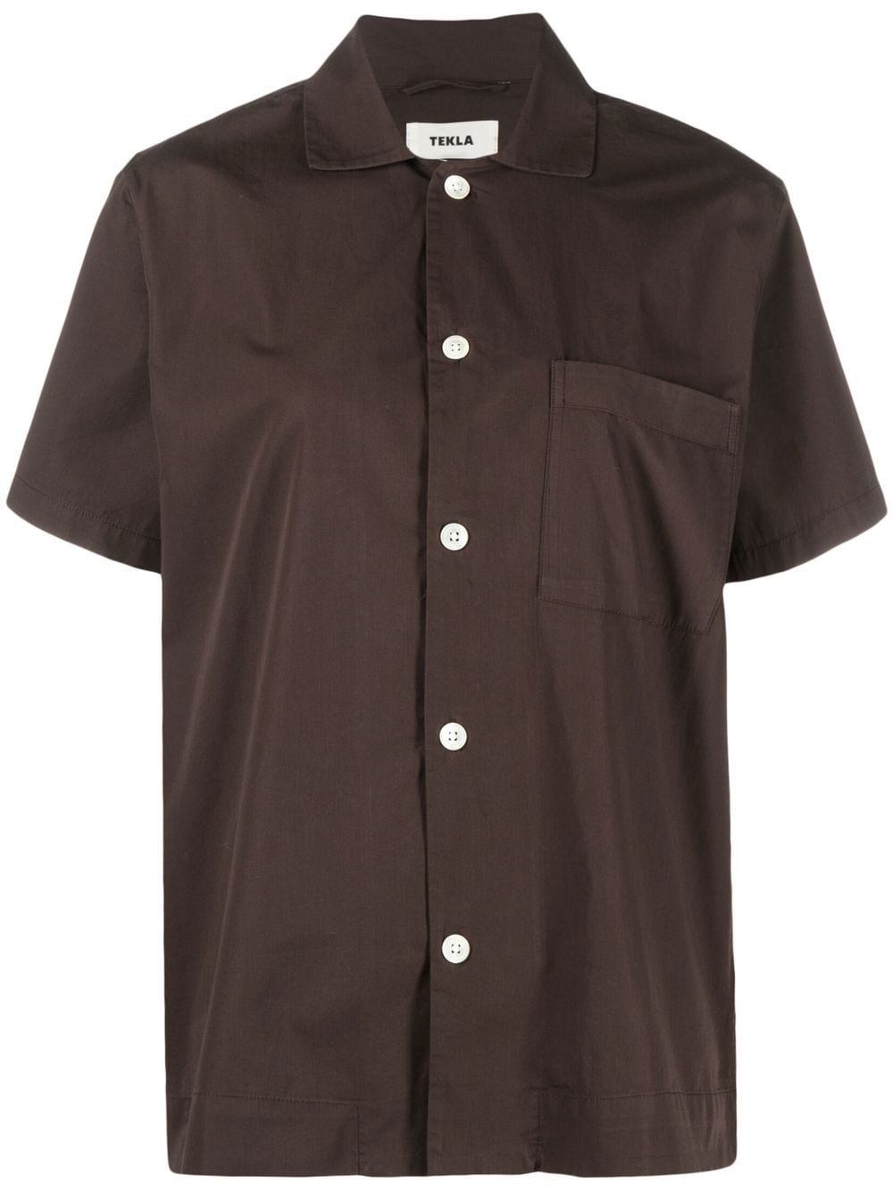TEKLA organic cotton pyjama shirt - Brown von TEKLA