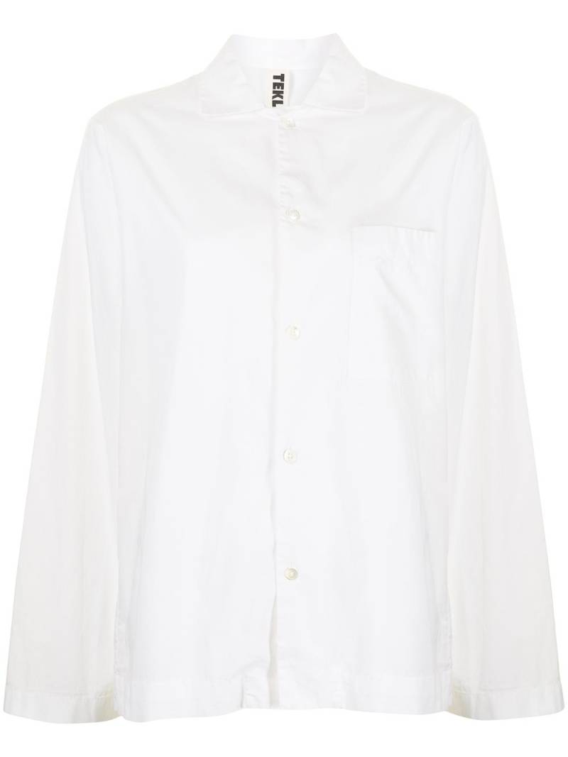 TEKLA poplin long-sleeve pajama shirt - White von TEKLA