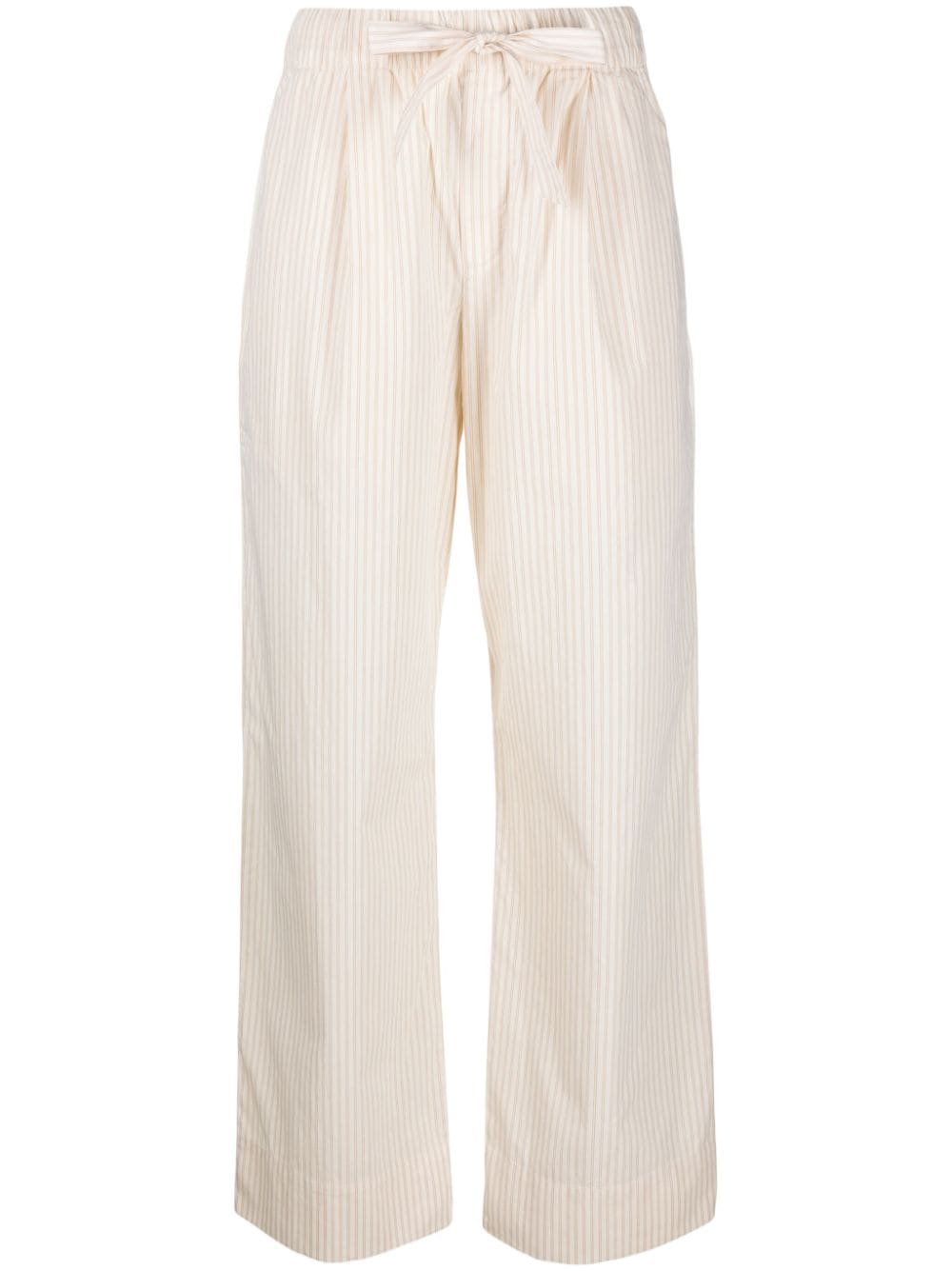 TEKLA stripe-pattern organic cotton trousers - Neutrals von TEKLA