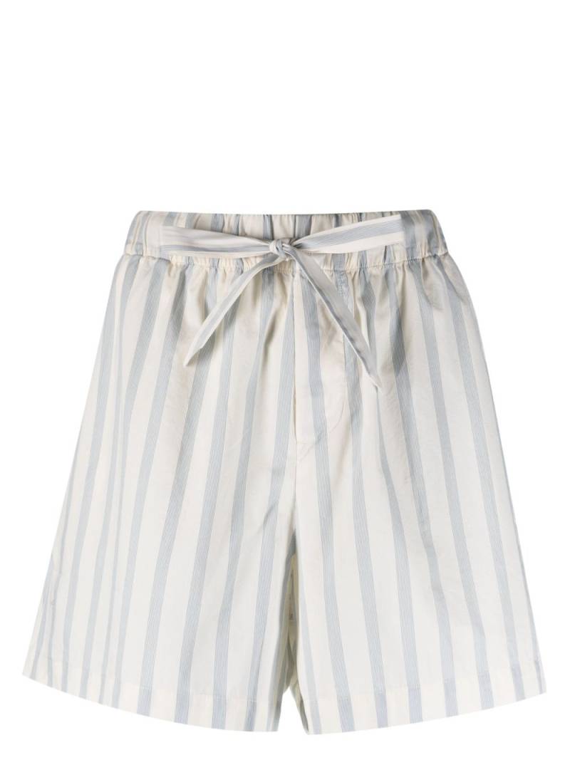 TEKLA striped organic-cotton pajama shorts - Neutrals von TEKLA