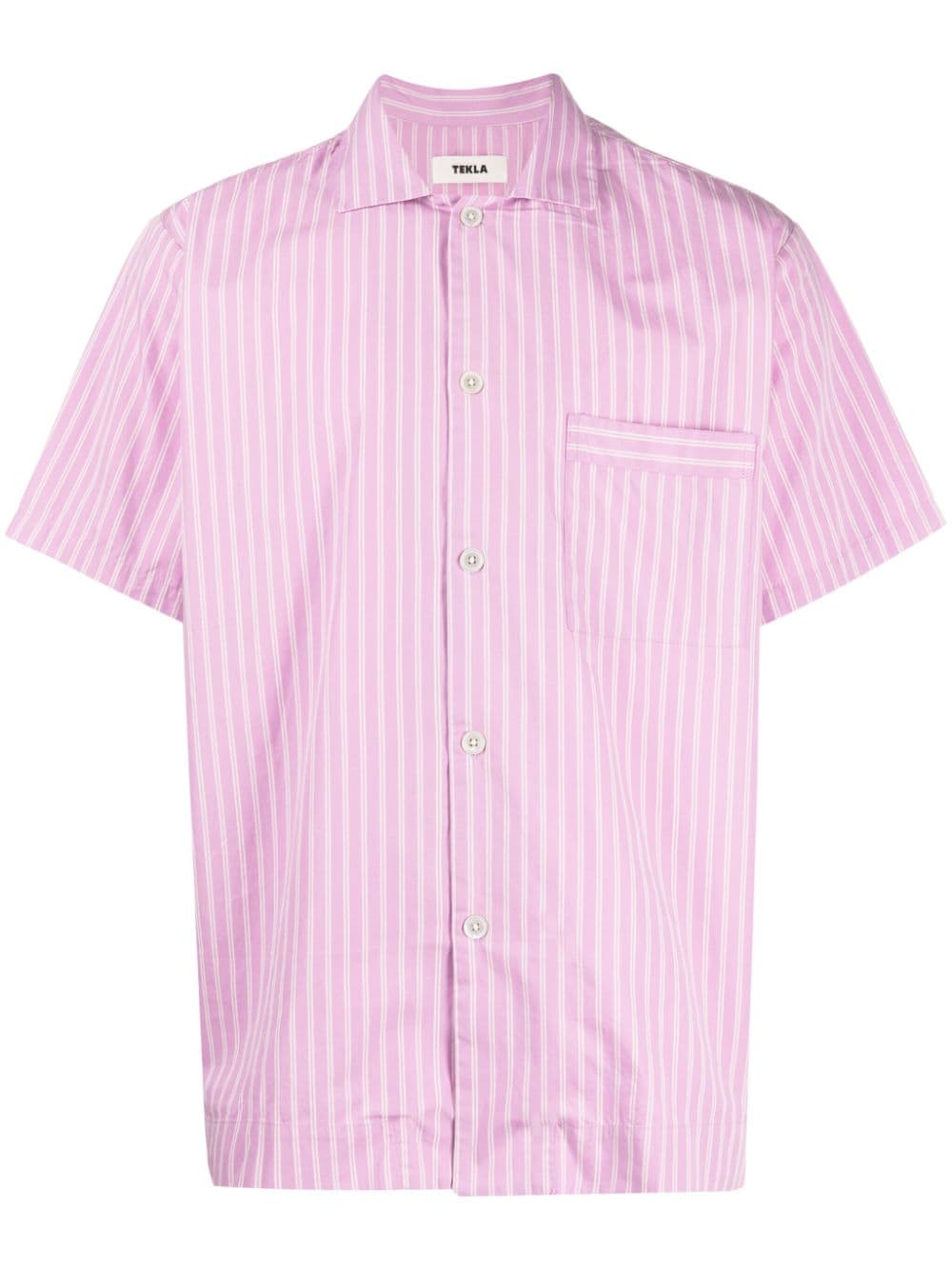 TEKLA striped organic cotton shirt - Purple von TEKLA