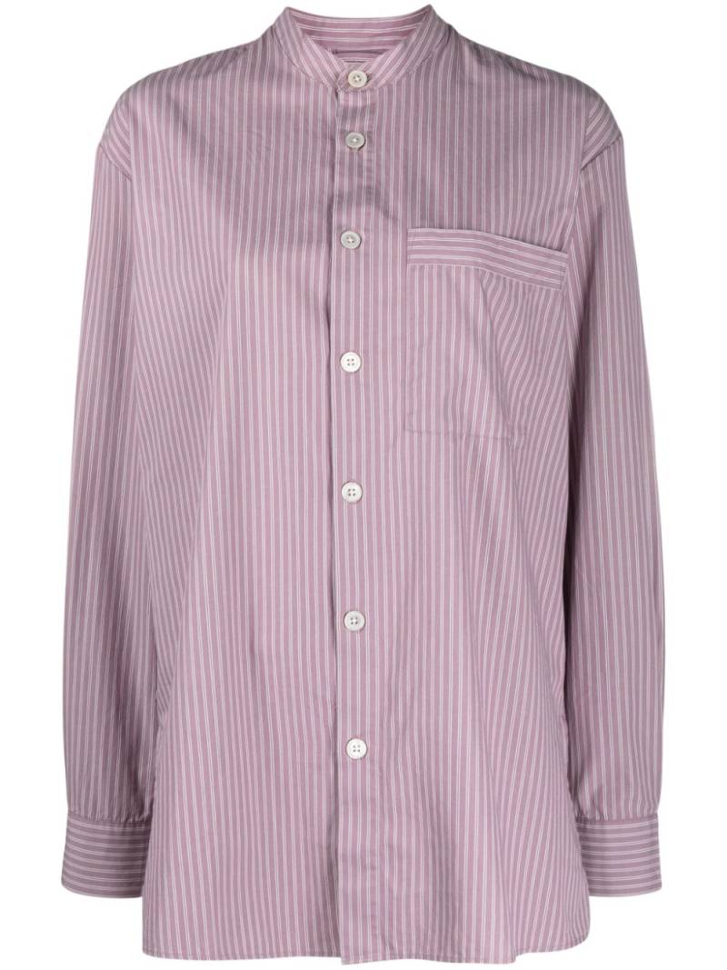 TEKLA striped organic cotton shirt - Purple von TEKLA