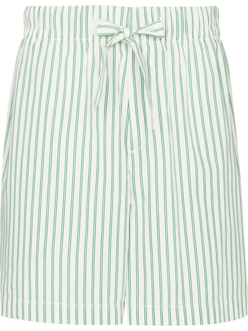TEKLA striped poplin pyjama shorts - White von TEKLA