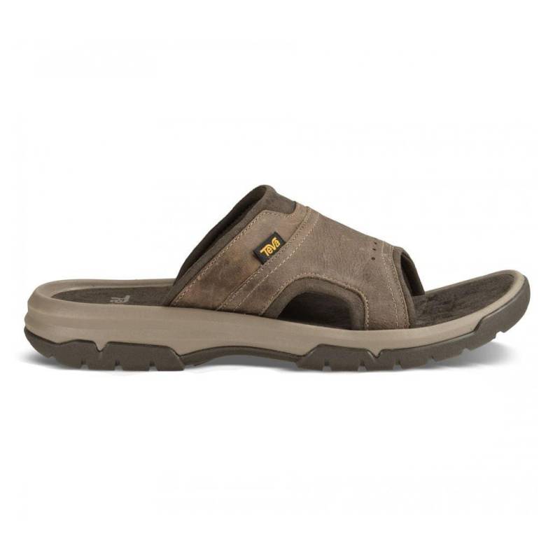 Langdon Slide - Leder Sandale Herren Braun 44.5 von TEVA