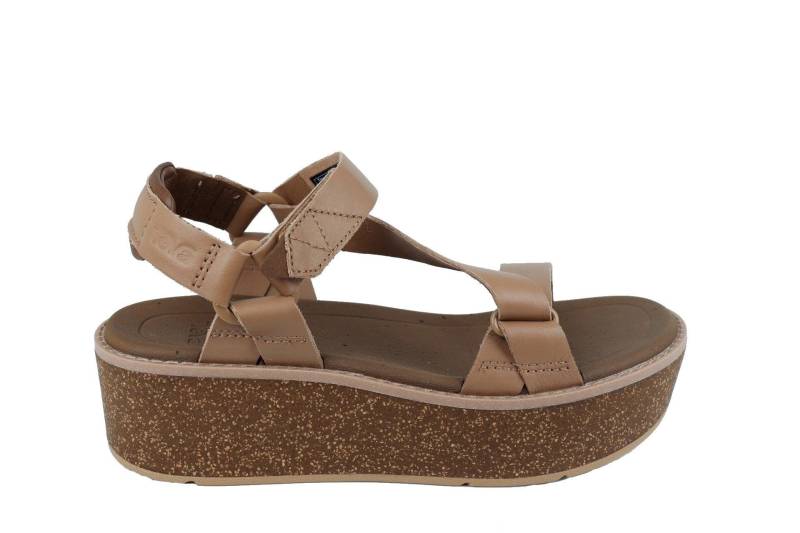 Madera Wedge - Leder Wandersandale Damen Beige 37 von TEVA