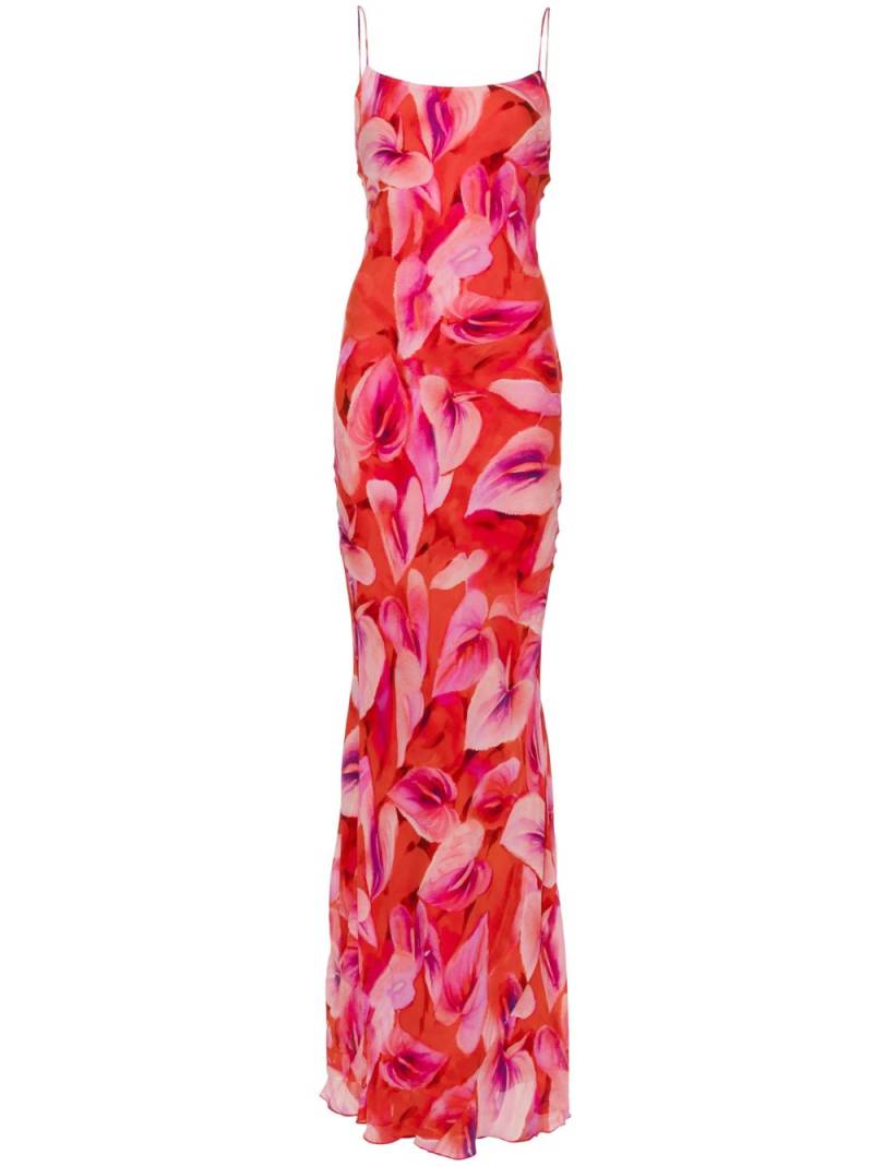 THE ANDAMANE Ninfea floral-print slip dress - Red von THE ANDAMANE