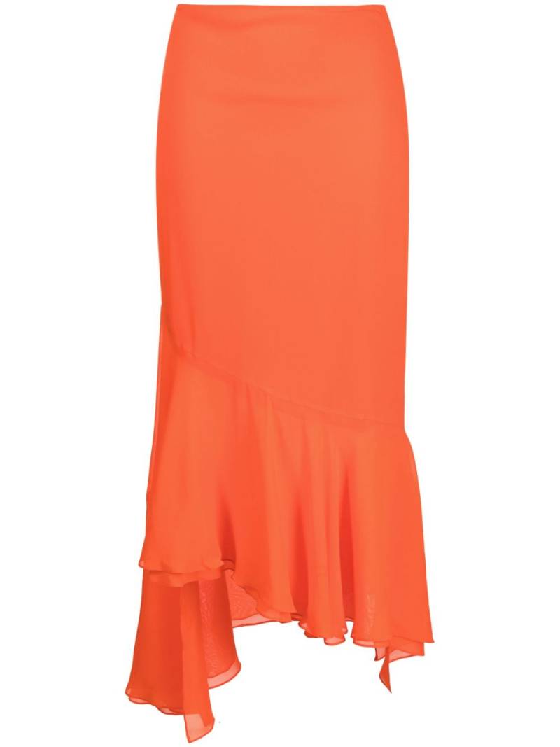 THE ANDAMANE asymmetric mid skirt - Orange von THE ANDAMANE