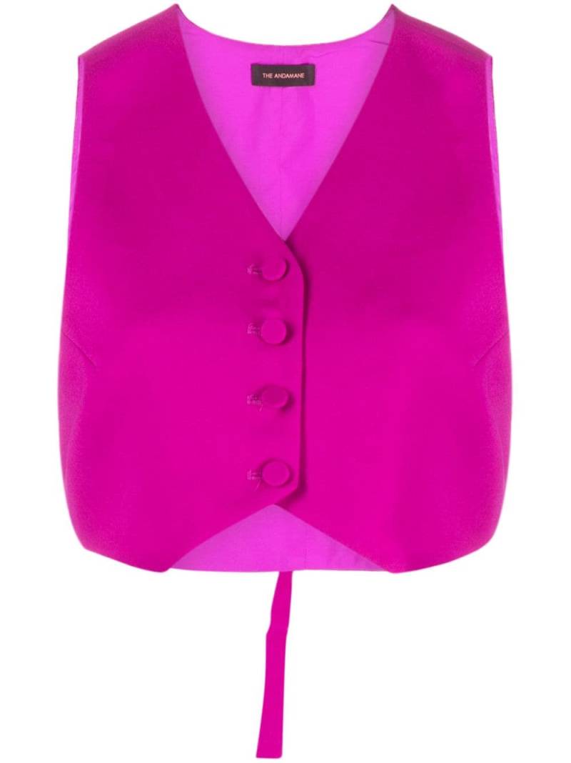 THE ANDAMANE button-up cropped waistcoat - Pink von THE ANDAMANE