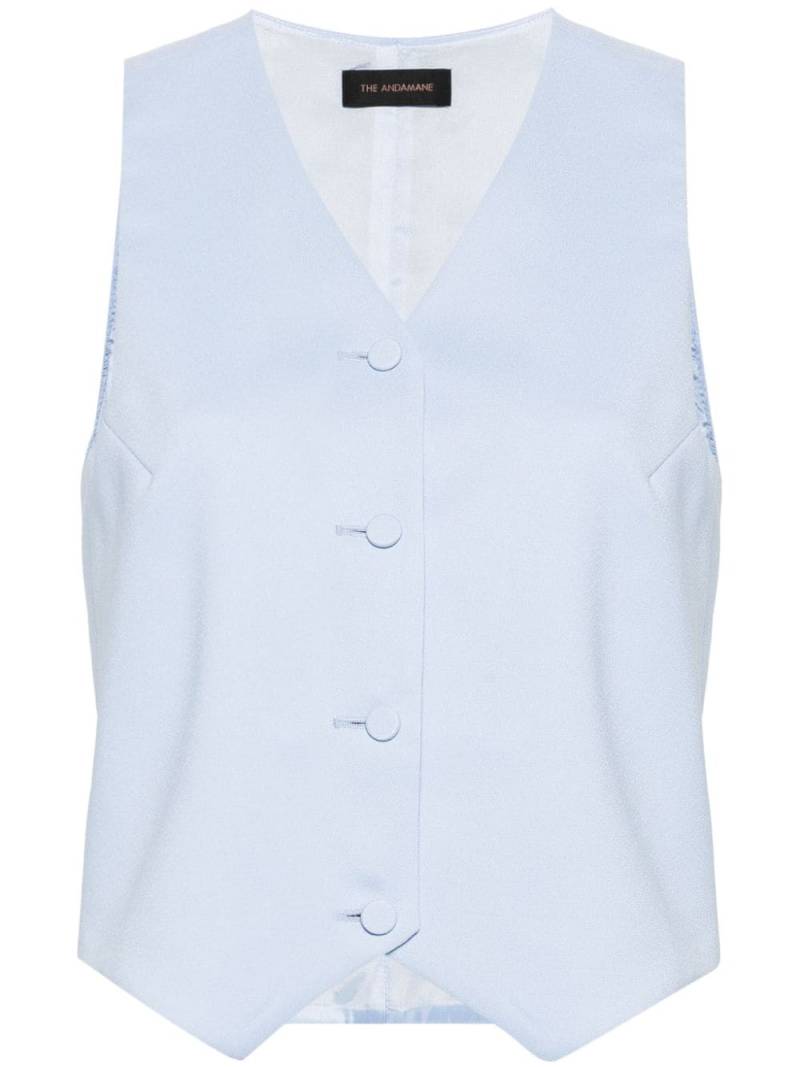 THE ANDAMANE crepe-textured waistcoat - Blue von THE ANDAMANE