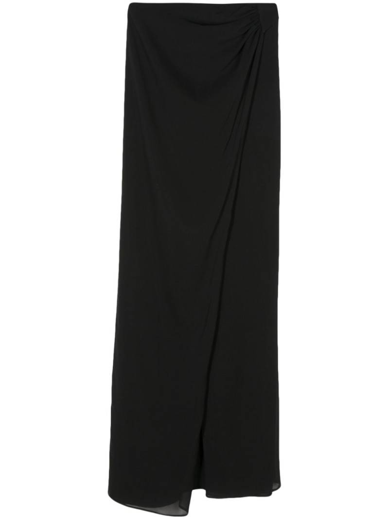 THE ANDAMANE draped-detail high-waisted skirt - Black von THE ANDAMANE