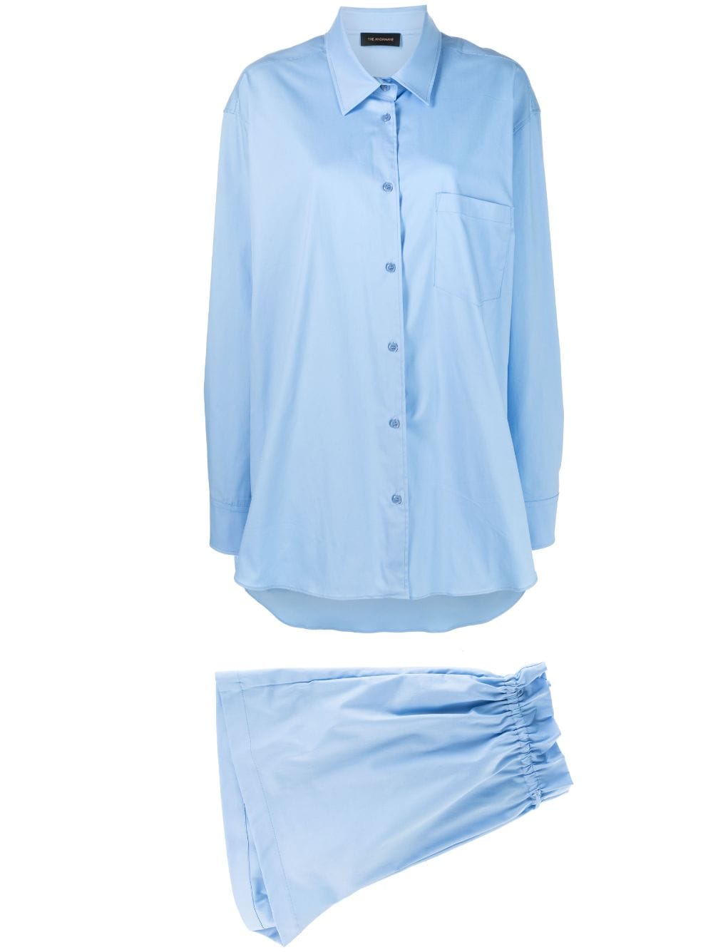 THE ANDAMANE drawstring waist poplin shorts - Blue von THE ANDAMANE