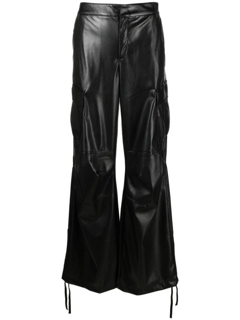 THE ANDAMANE drawstring wide-leg cargo trousers - Black von THE ANDAMANE