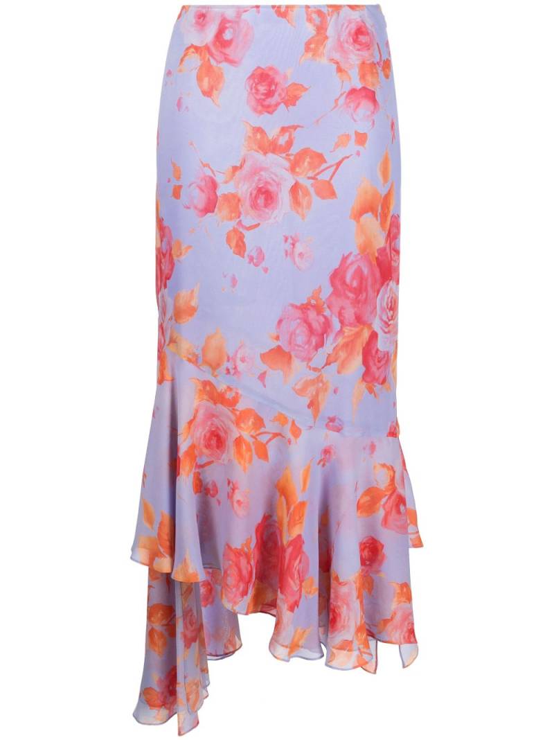 THE ANDAMANE floral-print high-low hem skirt - Purple von THE ANDAMANE