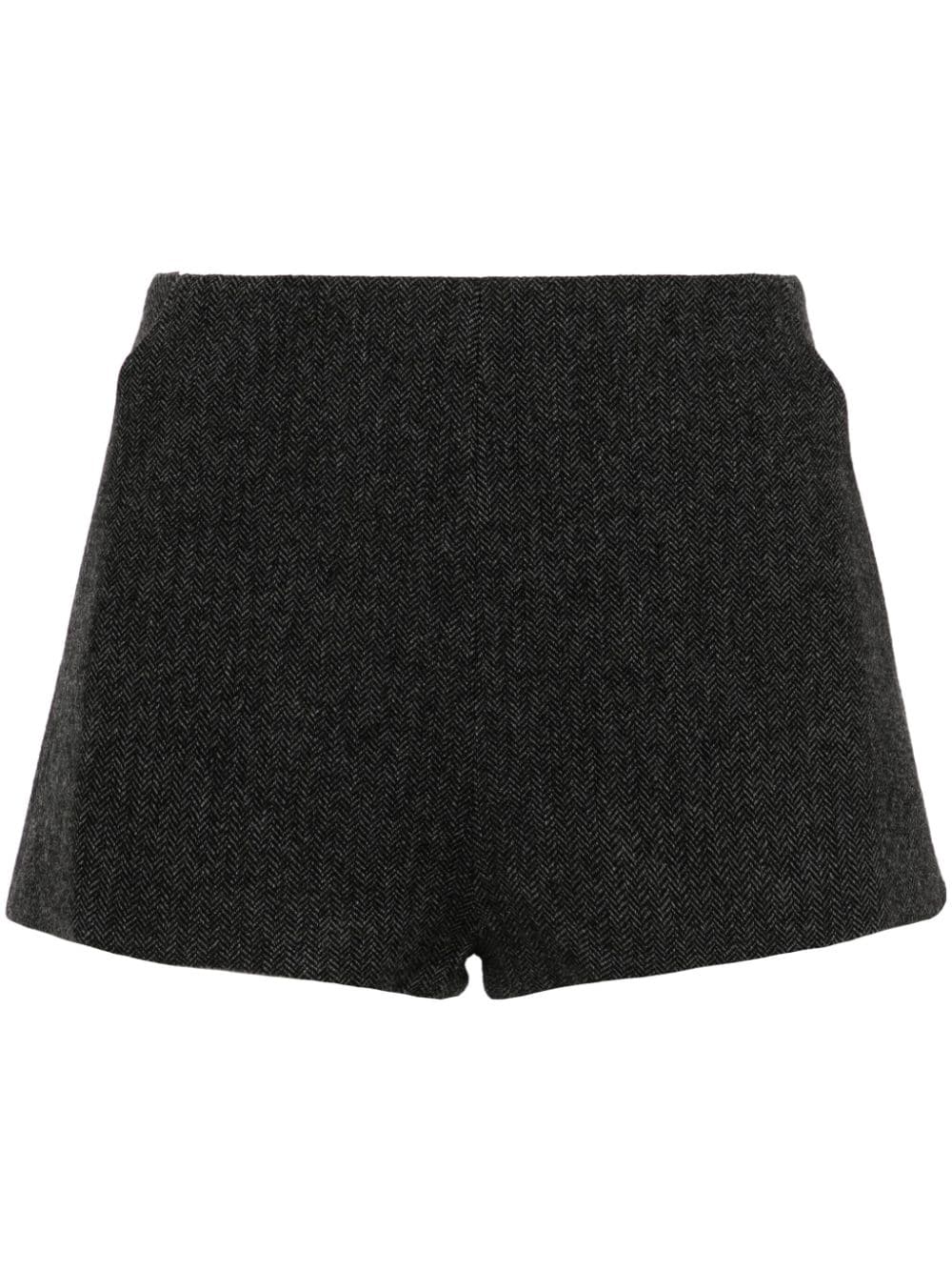 THE ANDAMANE herringbone mini shorts - Black von THE ANDAMANE