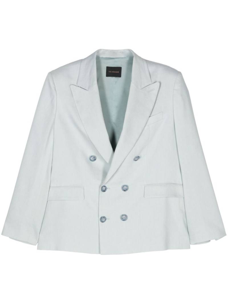 THE ANDAMANE linen-blend double-breasted blazer - Blue von THE ANDAMANE