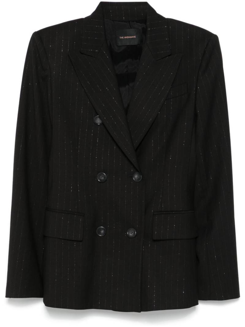 THE ANDAMANE pinstriped blazer - Black von THE ANDAMANE