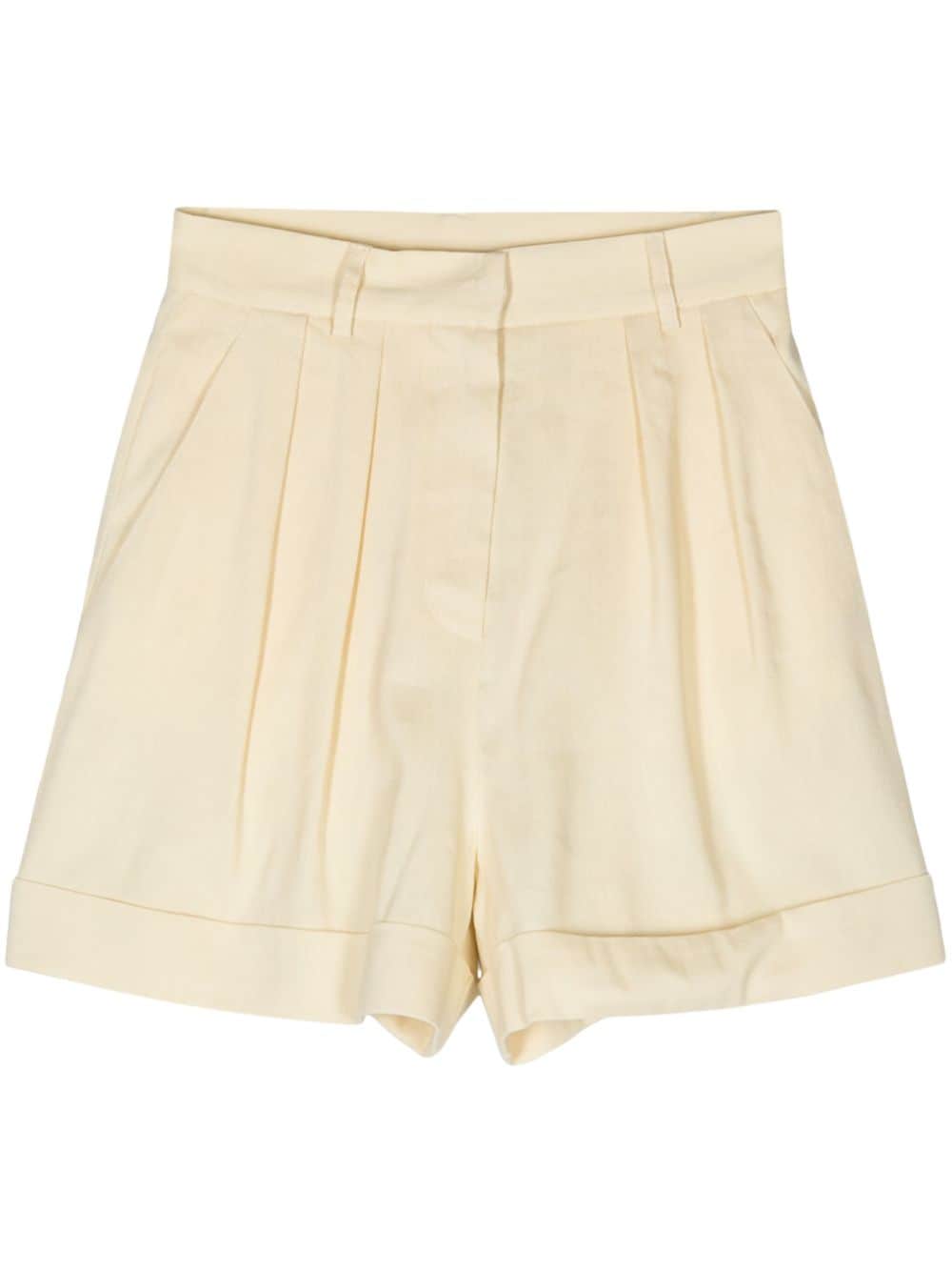 THE ANDAMANE pleated linen-blend shorts - Yellow von THE ANDAMANE