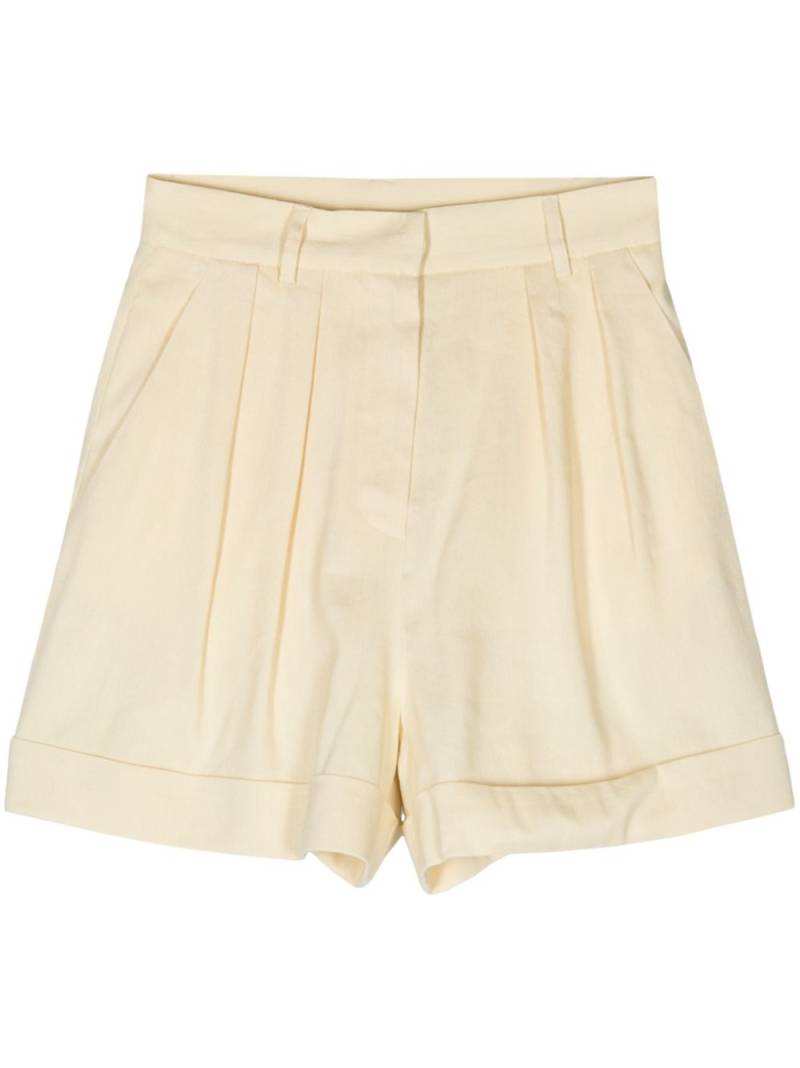 THE ANDAMANE pleated linen-blend shorts - Yellow von THE ANDAMANE