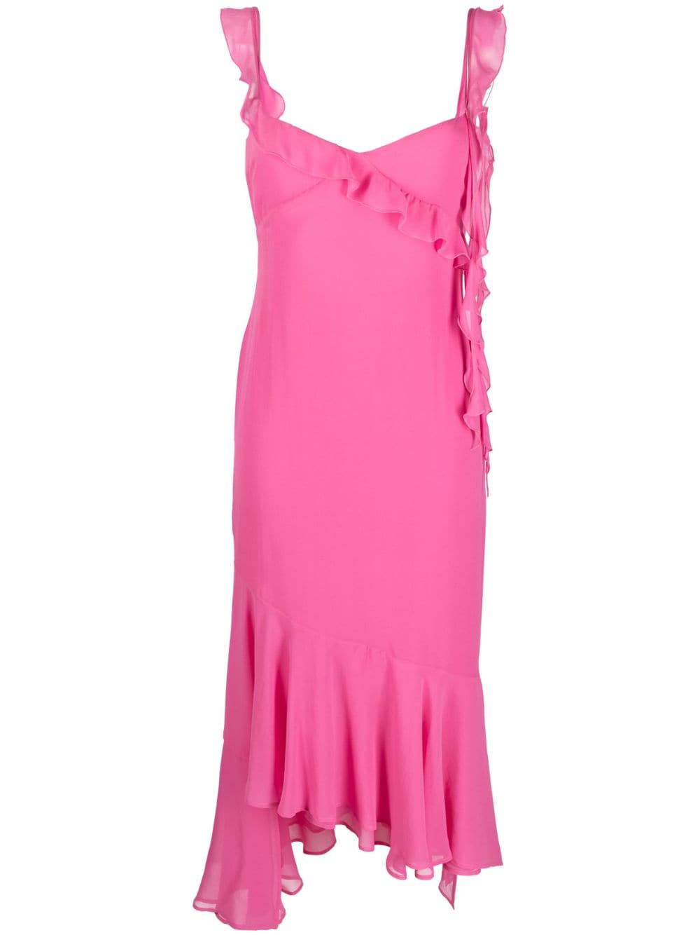 THE ANDAMANE ruffle-detail midi dress - Pink von THE ANDAMANE