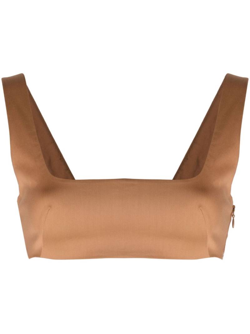 THE ANDAMANE sleeveless cropped top - Brown von THE ANDAMANE