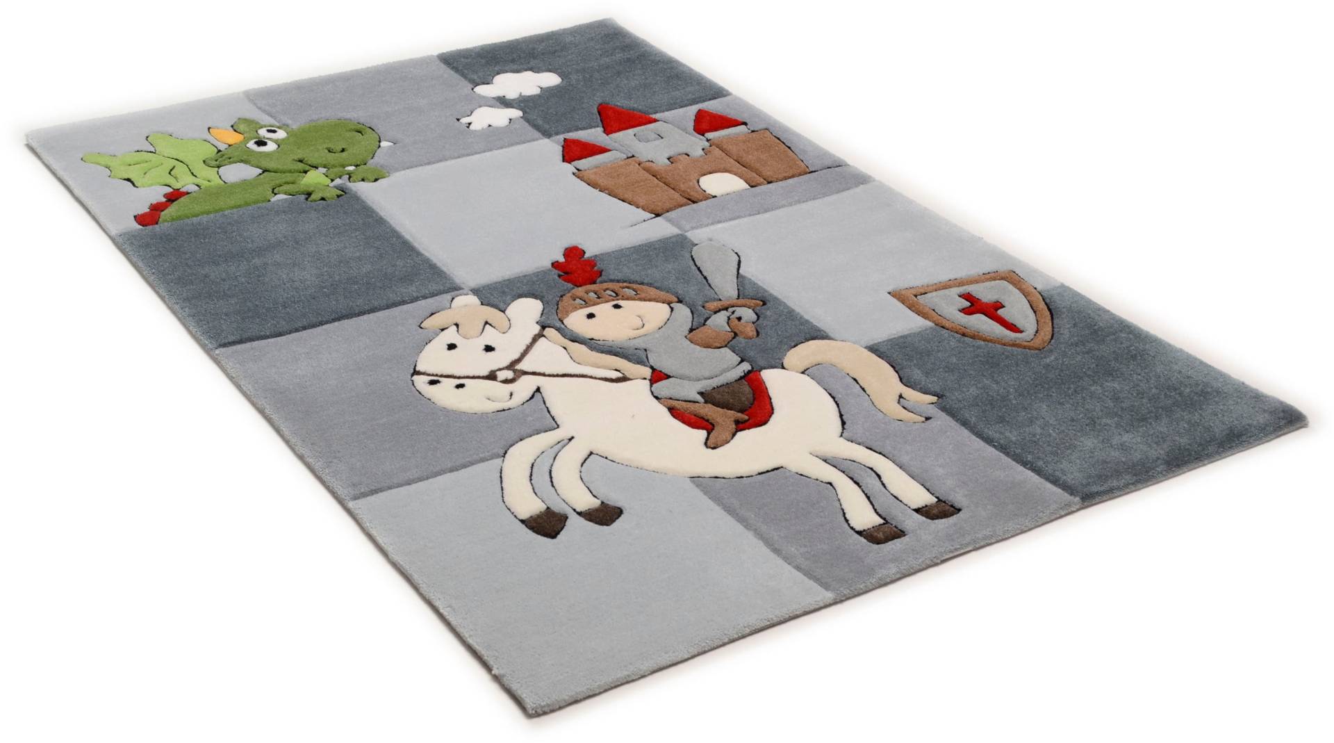 THEKO Kinderteppich »Lisa«, rechteckig, 14 mm Höhe, Kurzflor, Motiv Ritter, handgearbeiteter Reliefschnitt (Carving) THEKO Kinderteppich »Lisa«, rechteckig, 14 mm Höhe, Kurzflor, Motiv Ritter, handgearbeiteter Reliefschnitt (Carving) von THEKO