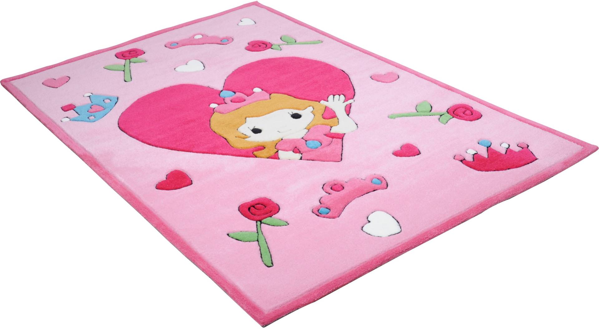 THEKO Kinderteppich »Rosen-Prinzessin«, rechteckig, 14 mm Höhe, Kurzflor, Motiv Prinzessin, Kinderzimmer THEKO Kinderteppich »Rosen-Prinzessin«, rechteckig, 14 mm Höhe, Kurzflor, Motiv Prinzessin, Kinderzimmer von THEKO