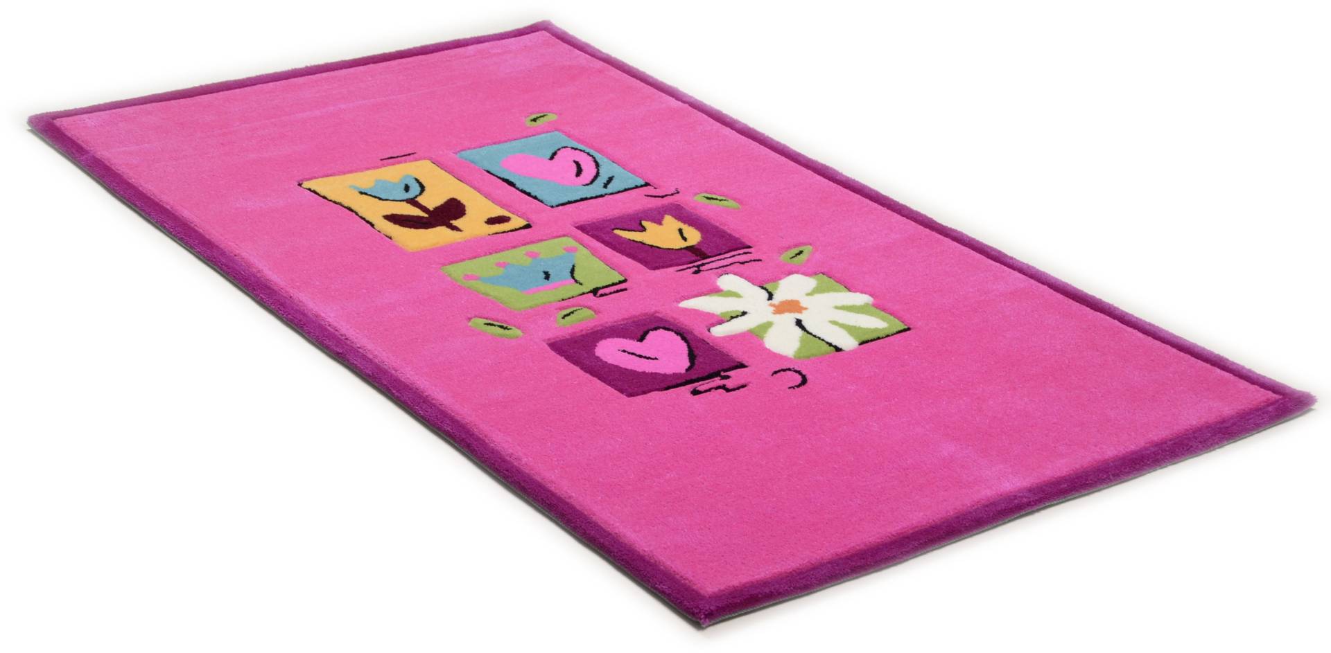 THEKO Kinderteppich »Wunderland«, rechteckig, 14 mm Höhe, Kurzflor, Motiv Blumen, handgearbeiteter Reliefschnitt THEKO Kinderteppich »Wunderland«, rechteckig, 14 mm Höhe, Kurzflor, Motiv Blumen, handgearbeiteter Reliefschnitt von THEKO