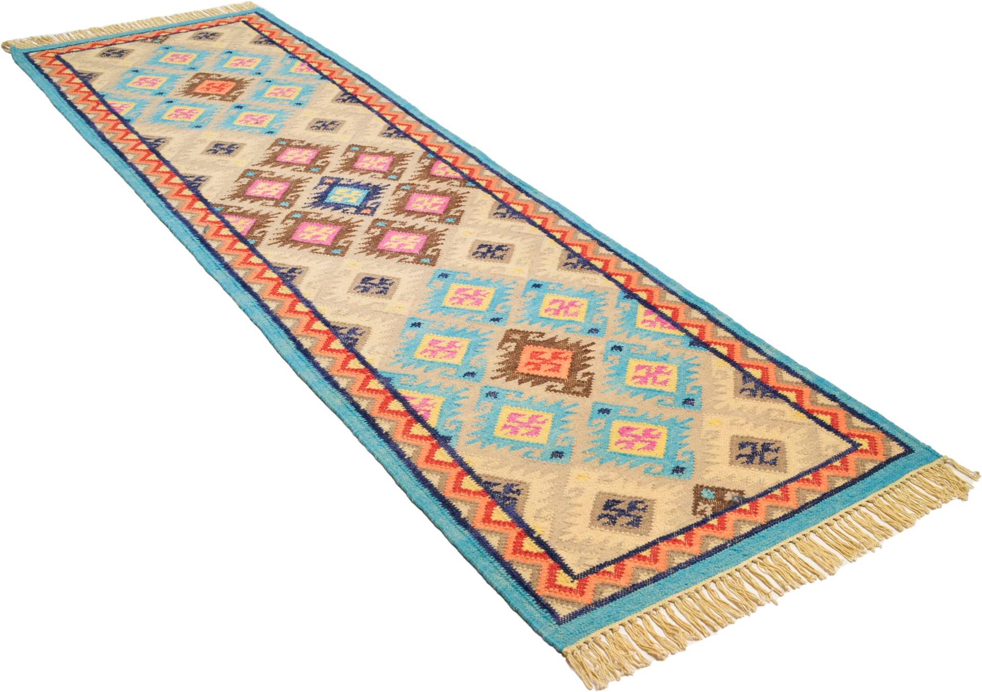 THEKO Läufer »Kelim Royal 2«, rechteckig, 5 mm Höhe, Teppich-Läufer, Flachgewebe, reine Wolle, handgewebt, mit Fransen THEKO Läufer »Kelim Royal 2«, rechteckig, 5 mm Höhe, Teppich-Läufer, Flachgewebe, reine Wolle, handgewebt, mit Fransen von THEKO