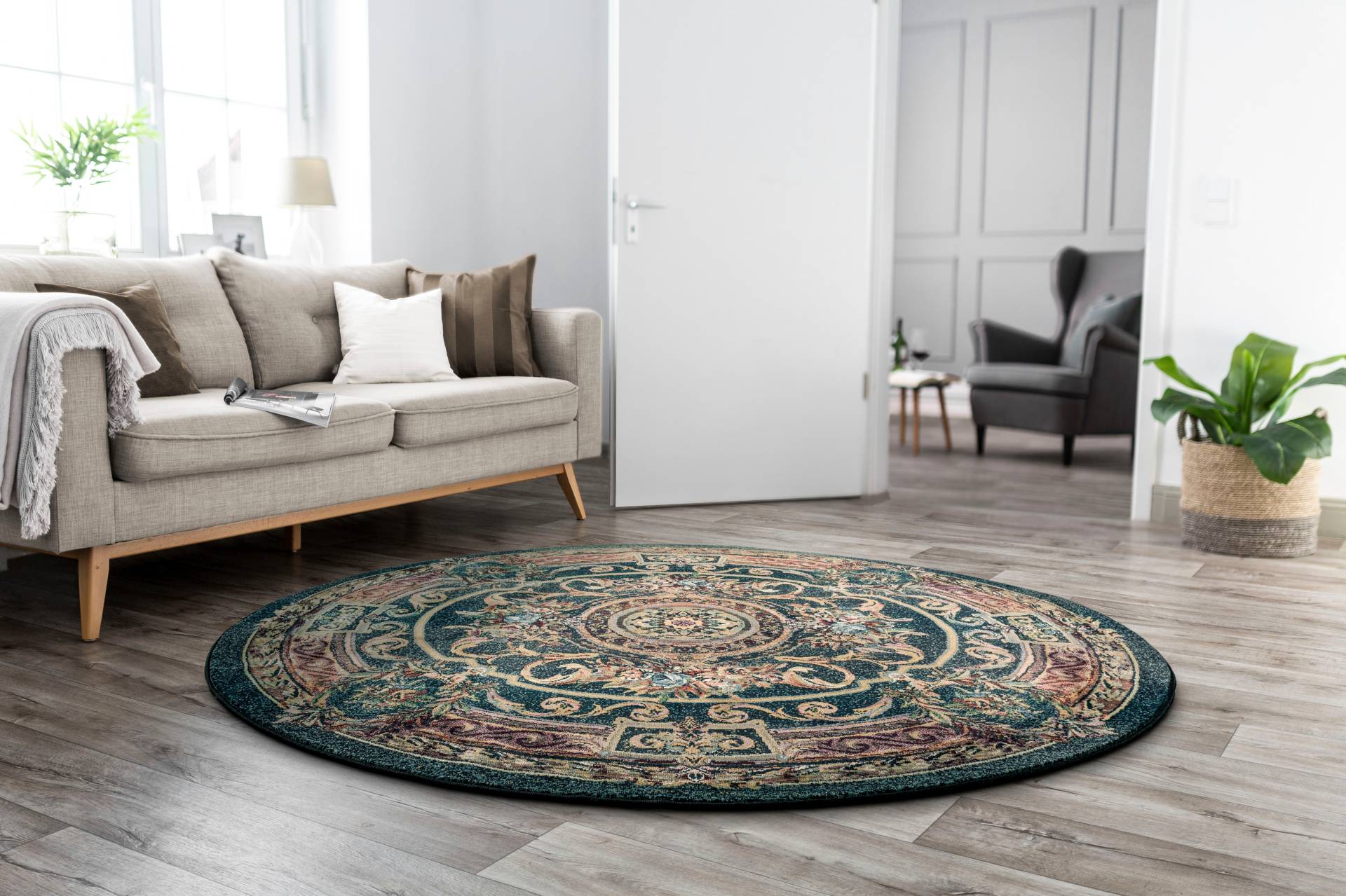 THEKO Teppich »Gabiro 856«, rund, 10 mm Höhe, Kurzflor, Orient-Optik, ideal im Wohnzimmer & Schlafzimmer THEKO Teppich »Gabiro 856«, rund, 10 mm Höhe, Kurzflor, Orient-Optik, ideal im Wohnzimmer & Schlafzimmer von THEKO