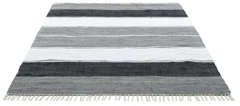 THEKO Teppich »Stripe Cotton«, rechteckig, Flachgewebe, gestreift, reine Baumwolle, handgewebt, mit Fransen von THEKO