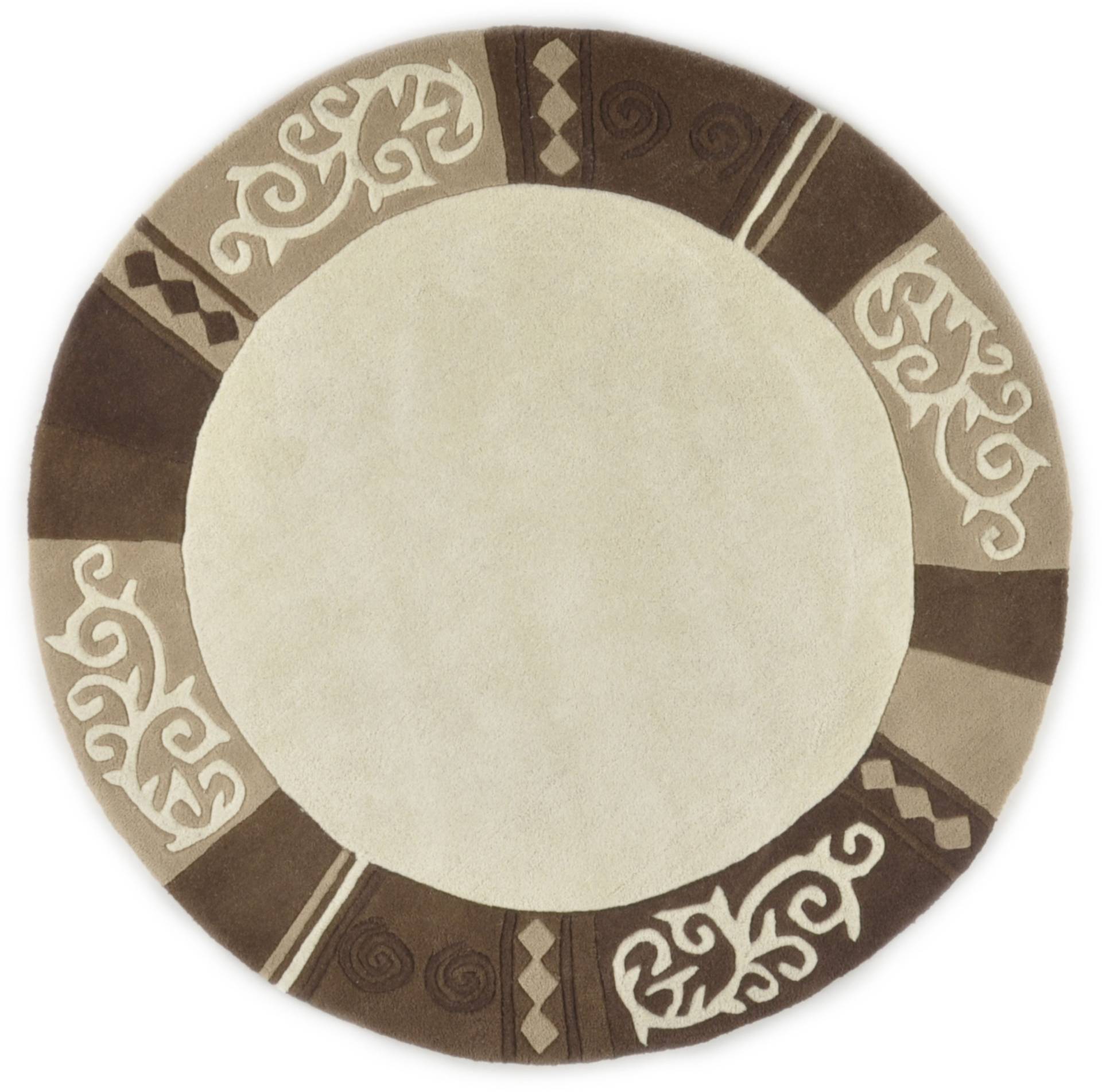 THEKO Wollteppich »Ambadi«, rund, 14 mm Höhe, reine Schurwolle, handgetuftet, mit Bordüre, modern THEKO Wollteppich »Ambadi«, rund, 14 mm Höhe, reine Schurwolle, handgetuftet, mit Bordüre, modern von THEKO