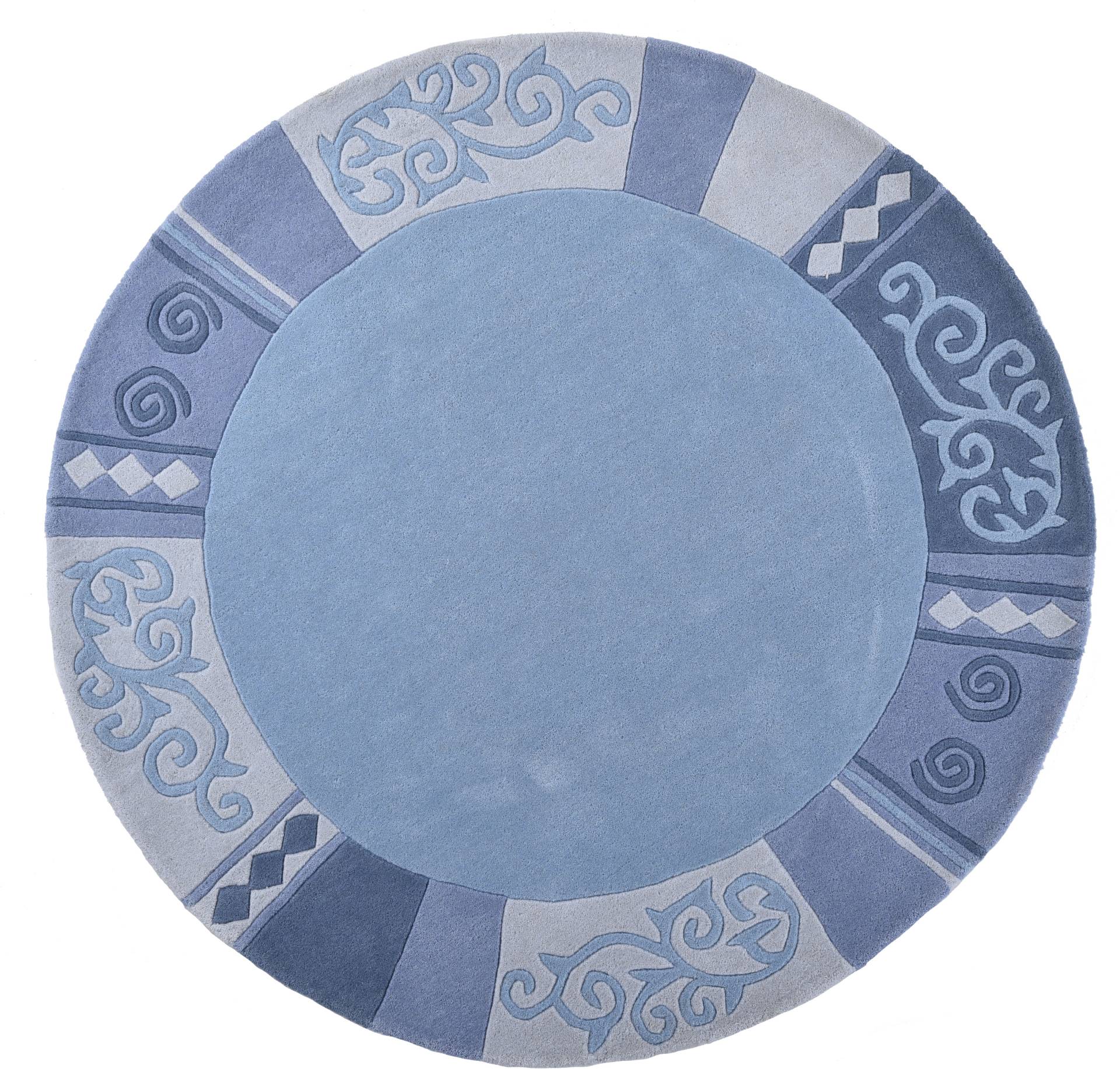 THEKO Wollteppich »Ambadi«, rund, 14 mm Höhe, reine Schurwolle, handgetuftet, mit Bordüre, modern THEKO Wollteppich »Ambadi«, rund, 14 mm Höhe, reine Schurwolle, handgetuftet, mit Bordüre, modern von THEKO