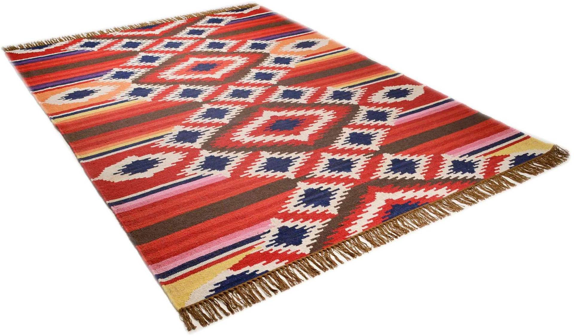 THEKO Wollteppich »Kelim Royal 4«, rechteckig, 5 mm Höhe, reine Wolle, Flachgewebe, handgewebt, mit Fransen THEKO Wollteppich »Kelim Royal 4«, rechteckig, 5 mm Höhe, reine Wolle, Flachgewebe, handgewebt, mit Fransen von THEKO